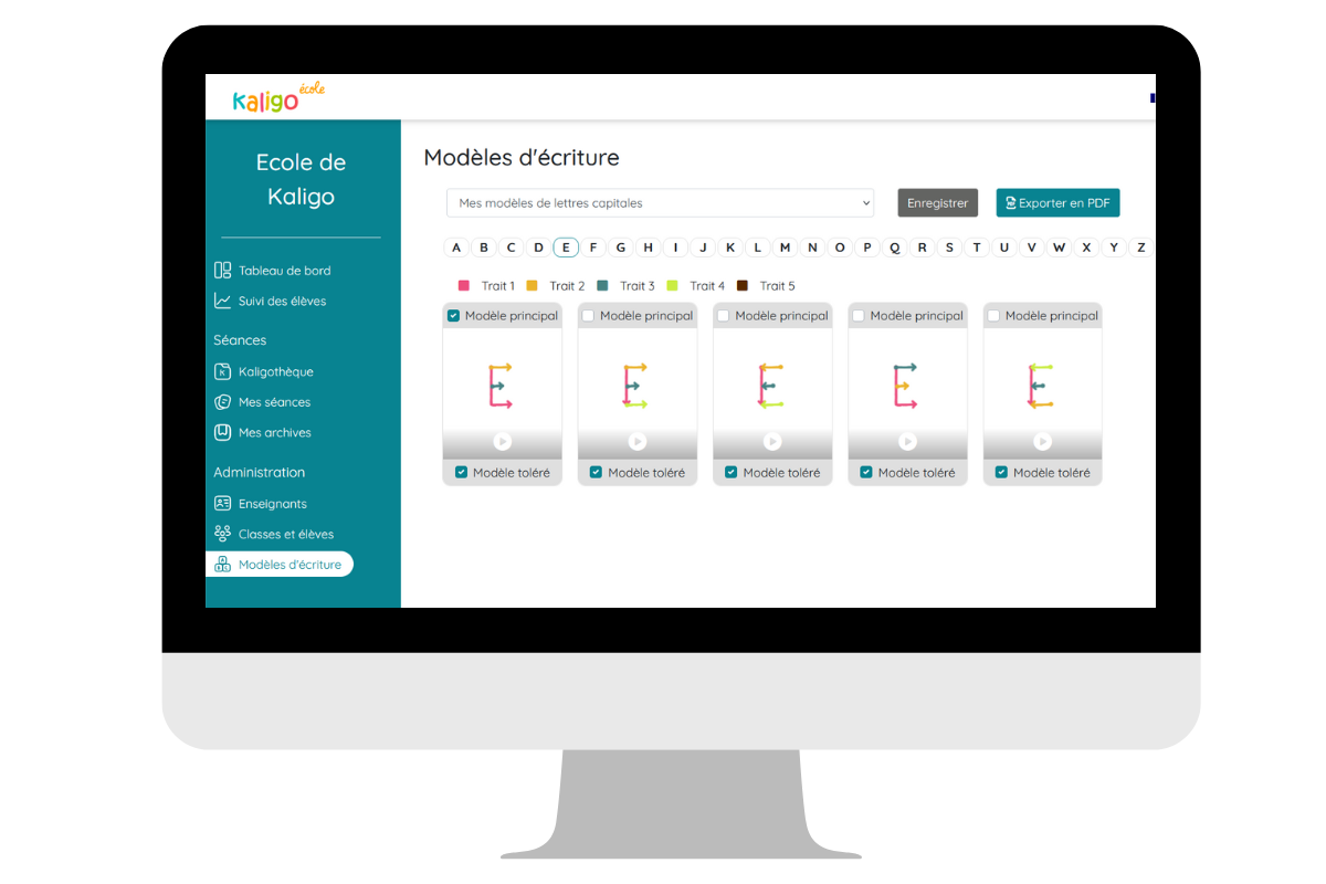 Passez en revue les modèles de lettres et de chiffres sur Kaligo